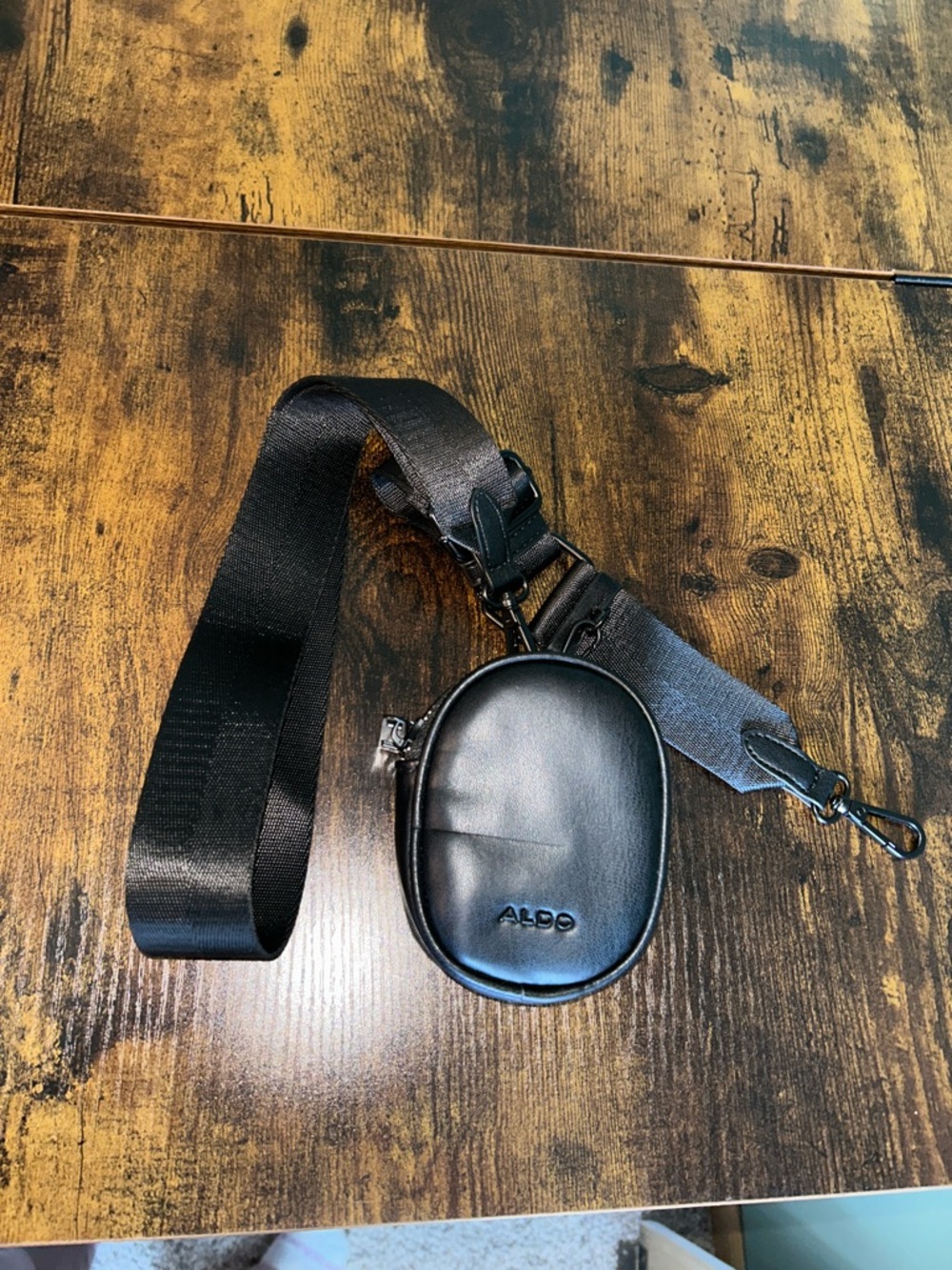 Aldo Black Oval Crossbody Belt Bag